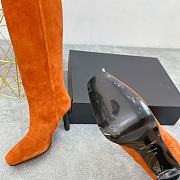 YSL Jane Monogram Boots In Suede Caramel  - 2