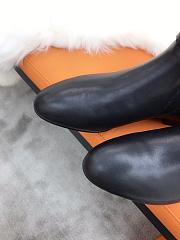 Hermes Short Boots Black Smooth Leather - 3