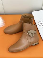 Hermes Short Boots Brown Smooth Leather - 1
