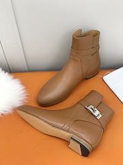 Hermes Short Boots Brown Smooth Leather - 4