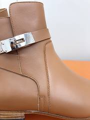 Hermes Short Boots Brown Smooth Leather - 3