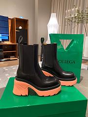 Bottega Veneta Lug Boots Black/Coral Pink Heel Height 7 cm - 4