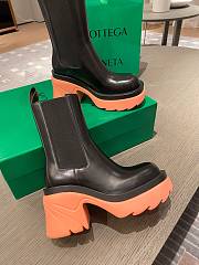 Bottega Veneta Lug Boots Black/Coral Pink Heel Height 7 cm - 2