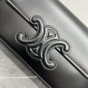 Celine Chain Shoulder Bag Cuir Triomphe Black Shiny Calfskin Black Hardware 21cm - 3