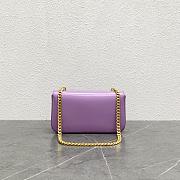 Celine Chain Shoulder Bag Cuir Triomphe Purple Shiny Calfskin Golden Hardware 21cm - 6