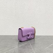 Celine Chain Shoulder Bag Cuir Triomphe Purple Shiny Calfskin Golden Hardware 21cm - 5