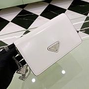 Prada Brushed Leather Shoulder Bag White 1BD307 size 19x10.5x3.5 cm - 5