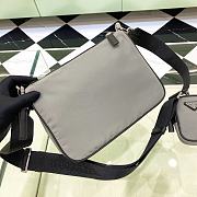 Prada Re-Nylon And Saffiano Leather Shoulder Bag Grey 2VH113 size 24 cm - 5