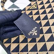 Prada Large Prada Symbole Embroidered Fabric Handbag Black/Beige 1BA356 size 39 cm - 6