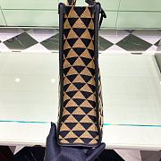 Prada Large Prada Symbole Embroidered Fabric Handbag Black/Beige 1BA356 size 39 cm - 4