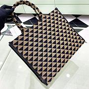 Prada Large Prada Symbole Embroidered Fabric Handbag Black/Beige 1BA356 size 39 cm - 2