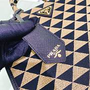 Prada Small Prada Symbole Embroidered Fabric Handbag Black/Beige 1BA354 - 2