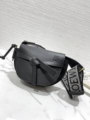 Loewe Mini Gate Dual Bag In Soft Calfskin And Jacquard Black Size 21 cm - 4