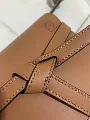 Loewe Mini Gate Dual Bag In Soft Calfskin And Jacquard Brown Size 21 cm - 5