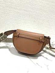 Loewe Mini Gate Dual Bag In Soft Calfskin And Jacquard Brown Size 21 cm - 4
