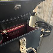 Valentino Small Vsling Handbag Black Calfskin With Jewel Handle Size 22 cm - 4
