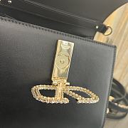 Valentino Small Vsling Handbag Black Calfskin With Jewel Handle Size 22 cm - 6