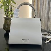 Valentino Small Vsling Handbag White Calfskin With Jewel Handle Size 22 cm - 4