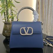 Valentino Small Vsling Handbag Overseas Calfskin With Jewel Handle Size 22 cm - 1