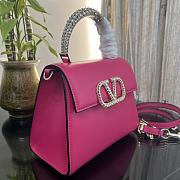 Valentino Small Vsling Handbag Pink Calfskin With Jewel Handle Size 22 cm - 6