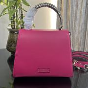 Valentino Small Vsling Handbag Pink Calfskin With Jewel Handle Size 22 cm - 5
