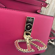 Valentino Small Vsling Handbag Pink Calfskin With Jewel Handle Size 22 cm - 2