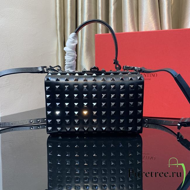 Valentino Rockstud Alcove Box Bag With All-Over Black Studs 19x12x8 cm - 1