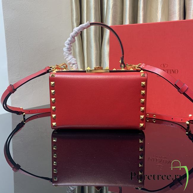 Valentino Rockstud Alcove Box Bag Red Size 19 x 12 x 8 cm - 1