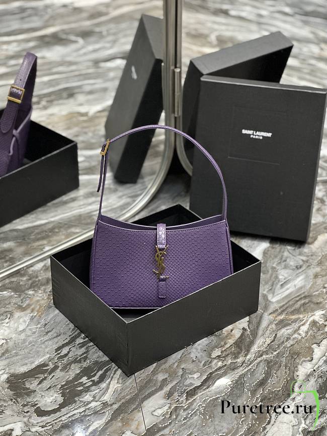 YSL The 5 To 7 Hobo Bag In Purple Python 657228 size 25x14x6 cm - 1