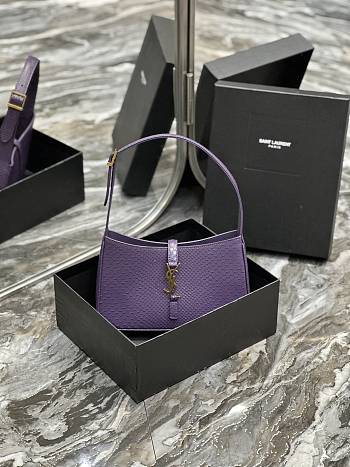 YSL The 5 To 7 Hobo Bag In Purple Python 657228 size 25x14x6 cm