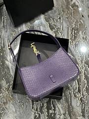 YSL The 5 To 7 Hobo Bag In Purple Python 657228 size 25x14x6 cm - 3
