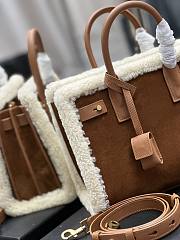 YSL Sac De Jour Supple Baby In Suede & Shearling size 26x21x13 cm - 2