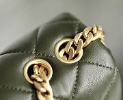 Chanel Flap Bag in Khaki Green Lampskin AS3609 size 25x16x10 cm - 4