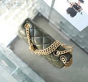 Chanel Small Flap Bag in Khaki Green Lampskin AS3393 size 22x14x8 cm - 6