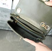 Chanel Small Flap Bag in Khaki Green Lampskin AS3393 size 22x14x8 cm - 3