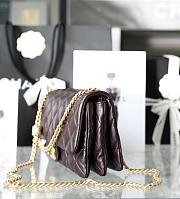 Chanel Flap Bag in Dark Brown Lampskin AS3609 size 25x16x10 cm - 3