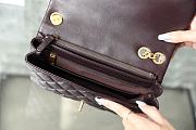 Chanel Flap Bag in Dark Brown Lampskin AS3609 size 25x16x10 cm - 6