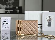 Chanel Small Flap Bag in Beige Lampskin AS3393 size 22x14x8 cm - 6