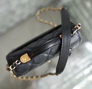 Chanel Small Flap Bag With Top Handle Black Grain Leather AS3652 Size 20.5 cm - 6