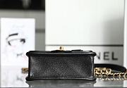 Chanel Small Flap Bag With Top Handle Black Grain Leather AS3652 Size 20.5 cm - 4