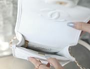 Chanel Small Flap Bag With Top Handle White Grain Leather AS3652 Size 20.5 cm - 6