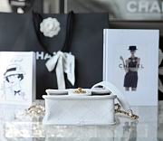 Chanel Small Flap Bag With Top Handle White Grain Leather AS3652 Size 20.5 cm - 5