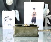Chanel Small Flap Bag With Top Handle Khaki Grain Leather AS3652 Size 20.5 cm - 5
