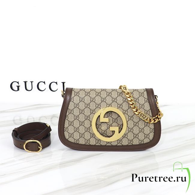 Gucci Blondie Bag Beige & Ebony GG Supreme Canvas 699268 size 28 cm - 1