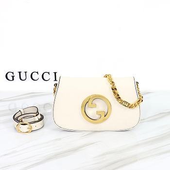 Gucci Blondie Shoulder Bag White Leather 699268 size 28x16x4 cm