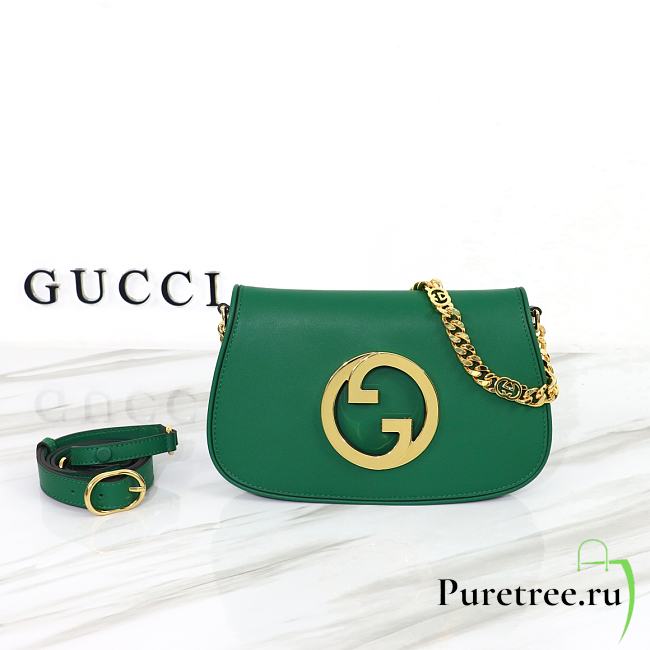Gucci Blondie Shoulder Bag Green Leather 699268 size 28x16x4 cm - 1