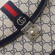 Gucci Ophidia Small GG Top Handle Beige/Blue GG Supreme Canvas 651055 25 cm - 4