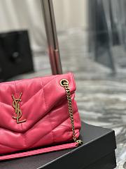 YSL Loulou Puffer Small Pink Leather 577476 Size 29x17x11 cm - 3