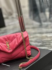 YSL Loulou Puffer Toy Pink Leather 620333 Size 23×15.5×8.5 cm - 6