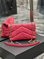 YSL Loulou Puffer Toy Pink Leather 620333 Size 23×15.5×8.5 cm - 3
